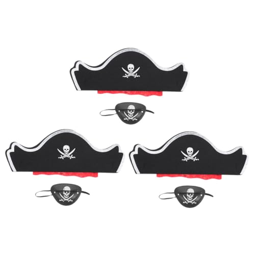 OFFSCH 6 Stück Teiliges Piratenkostüm Set mit Piratenhut und Augenklappen für Halloween Rollenspiele und Themenpartys Piraten Accessoires für Erwachsene von OFFSCH