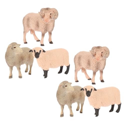 OFFSCH 6 Stück Teiliges Realistische Schaf Figuren aus Robustem Kunststoff Langlebige Miniatur landschaftsmodelle für Authentische Tierornamente zur Gartendekoration und Spielfiguren von OFFSCH