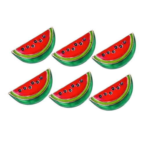 OFFSCH 6 Stück Wassermelonenbrosche Blumen- D Hochzeit Nicht Ansteckblume Für Männer Frucht Emaille Broschen Für Frauen Schmuck Geformt Party Korsage Stifte Obst Rot Zinklegierung von OFFSCH