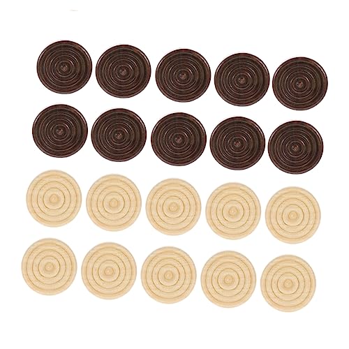 96 STK Schachzubehör Pieces Kinder holzspielzeug Backgammon-Schach-Schachmann Holz Backgammon Schach Schachfigur Spielzeuge Reisezubehör Backgammon-Rundenschach Schachmann hölzern von OFFSCH