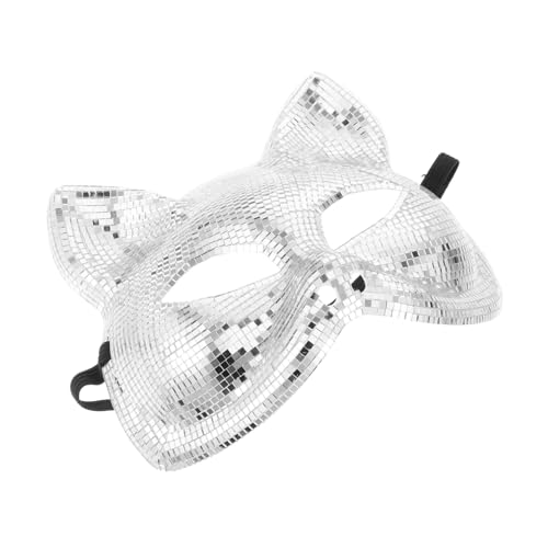OFFSCH Strass-Katzenaugenmaske für Frauen Disco-Halbgesichtsmaske verspiegelt reflektierend Maskerade Halloween-Kostümzubehör OFFSCH Strass-Katzenaugenmaske für Frauen Disco-Halbgesichtsmaske verspiegelt reflektierend Maskerade Halloween-Kostümzubehör von OFFSCH
