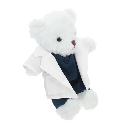 OFFSCH Doktor Stoffbär Plüschbärenpuppe Doktor Bär Katzendoktorkostüm Bär Mit Sprachaufzeichnung Schlaf-eisbär-plüsch Plüschbärchen Tragen Krankenschwester Plüschtier Weiß Pp Baumwolle von OFFSCH
