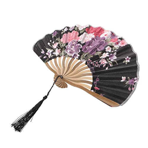 OFFSCH Faltbarer Handfächer im Japanischen Stil Leichter Dekorativer Fächer aus Holz für Tanz Fotografie und Sommerreisen Eleganter Klappfächer für Besondere Anlässe von OFFSCH