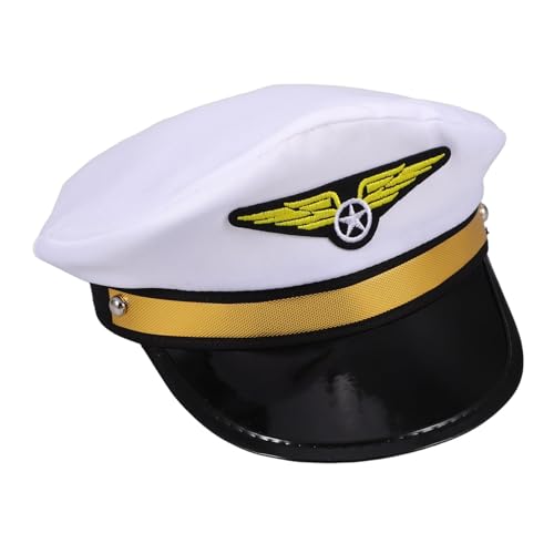 OFFSCH Modernes Design Kappe Weiße Uniform Kostüm Kappe Für Erwachsene Jungen Und Mädchen Party Cosplay Maskerade von OFFSCH