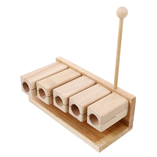 OFFSCH Fünf-Noten-klöppel Schlaginstrumente Percussion-Block- Perkussionsblockspielzeug Aus Holz Für Kinderinstrument Percussion-Holz-Percussion-Block Hölzern Hellbraun von OFFSCH