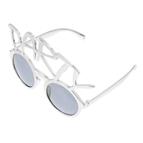 OFFSCH Lustige Brille Sonnenbrille Gläser Geformt Rave Junggesellin Led Brillen-gastgeschenke Karikatur Party Silber Stk von OFFSCH