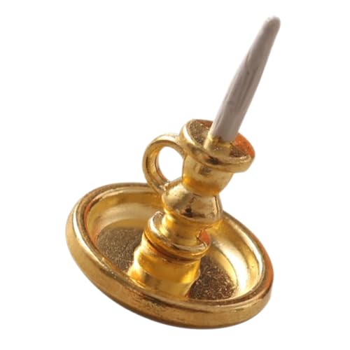 OFFSCH Miniatur Candlestick -Modell Dollhouse Dekorationen Realistisches Miniaturdekor Puppenhaus-Dekore Miniaturdekoration Kerzenleuchter aus Harz Dollhouse Decor Wohnkultur Legierung von OFFSCH