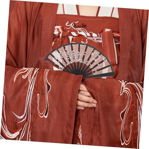 OFFSCH Miniatur Faltbarer Handfächer Vintage Stil Dunkelrot Handgehalten Faltbarer Deko-fächer für Puppen Party Festival Kleines Accessoire Tragbar und Einfach zu Falten von OFFSCH