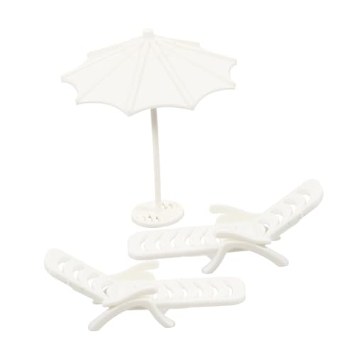 OFFSCH Miniatur-Strand-Set im Maßstab 1:50, Sonnenschirm und Liegestuhl für Puppenhaus-Dekorationen OFFSCH Miniatur-Strand-Set im Maßstab 1:50, Sonnenschirm und Liegestuhl für Puppenhaus-Dekorationen von OFFSCH