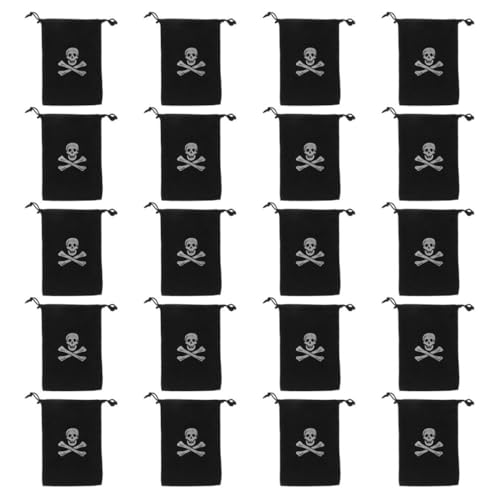 OFFSCH 24 Stück Halloween-piratenbeutel Mit -design Schwarze Süßigkeitentüten Für Partygeschenke Für Kinder von OFFSCH