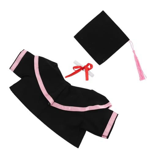 OFFSCH Plüschbär Abschlusskostüm Set mit Mütze Rosa Schal und Urkunde Weiches Langlebiges Stoffmaterial Kuscheltier Bekleidung für Abschlussfeiern und Erinnerungen von OFFSCH