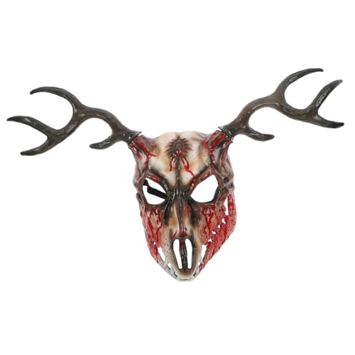 OFFSCH Realistische Hirschgeweihmaske für Männer Maskenmaske Kostüm für Erwachsene mit Gehörntem Gesicht für Halloween-partys OFFSCH Realistische Hirschgeweihmaske für Männer Maskenmaske Kostüm für Erwachsene mit Gehörntem Gesicht für Halloween-partys von OFFSCH