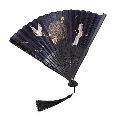 OFFSCH Traditioneller Chinesischer Faltbarer Handfächer mit Elegantem Vintage muster Robust und Vielseitig für Bühne Tanz Dekoration und Persönliche Kühlung von OFFSCH