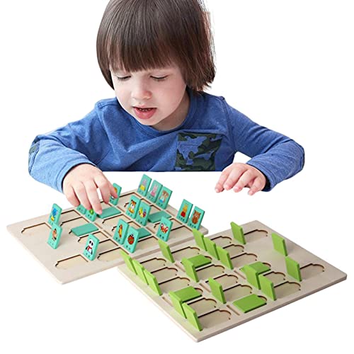 Ratespielkartenspielzeug für Kinder | Raten aus Holz | Lernspielzeug mit Tiergesichtern | Cipliko Rätselkarten von OFFSUM