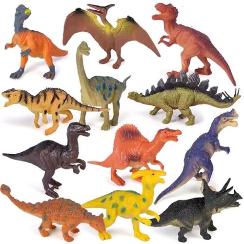 12 Stück Tiere Figuren Tiere Spielzeug, Dinosaurier Tiere-Figuren Set Tierfiguren Wald Spielfiguren Tiere Set Waldtierfiguren Waldtiere Figuren Plastiktiere Mini-Tiere Dinosaurier Figures Safari von OFGAOO