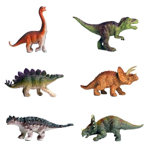 OFKAFEZV 6 Stück Dinosaurier Figuren, Dinosaurier Figuren Spielzeug, Dinosaurier Figuren Set, Realistisches Dino Figuren, Klein Dino Figuren, Mini Dinosaurier Figuren, Für Kinder 3+ Jahren von OFKAFEZV