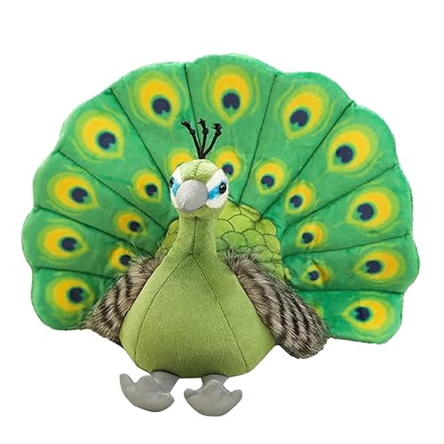 OFKAFEZV Pfau Stofftier,Pfau Tier weich Plüsch Puppe,Kuscheltier Für Kinder,Pfau Stofftier Weich Spielzeug,Vogelpuppe Geeignet für Geschenke Geburtstagsgeschenke Partygeschenke (30 * 25cm) von OFKAFEZV
