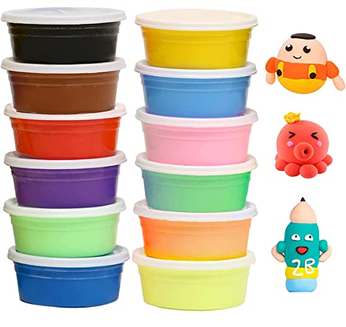 OFKPO 12 Farben Kinderknete,DIY Kreatives Knete Springknete für Kinder Handgemachtes Lernen von OFKPO