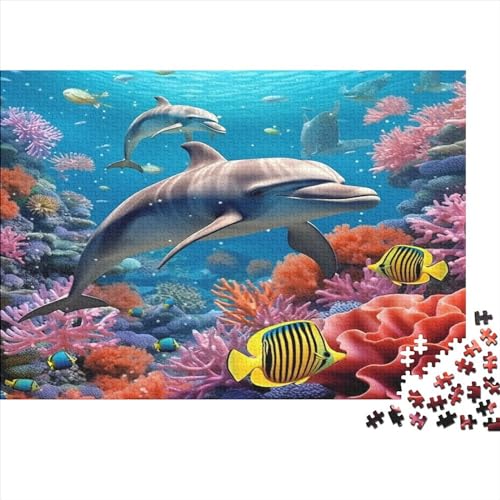 Delphins Puzzle 1000 Teile Für Erwachsene Und Kinder Ab 14 Jahrenfür Stressabbauer Puzzlespiel Erwachsenen Puzzlespiel Puzzel 1000pcs (75x50cm) von OFLAMIRUX