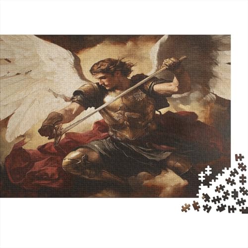 Erzengel Michael Puzzle Engel Puzzel 1000pcs Für Erwachsene Lernspiel Lernspiel Herausforderung Spielzeug 1000 Teile Für Erwachsene Und Kinder Ab 14 Jahren 1000pcs (75x50cm) von OFLAMIRUX