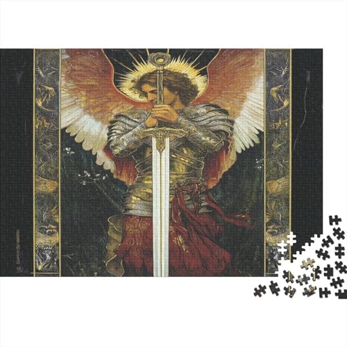 Erzengel Michael Puzzles 1000 Teile Für Erwachsene Lernspiel Lernspiel Herausforderung Spielzeug Engel Puzzel 1000pcs Für Erwachsene Und Kinder Ab 14 Jahren 1000pcs (75x50cm) von OFLAMIRUX