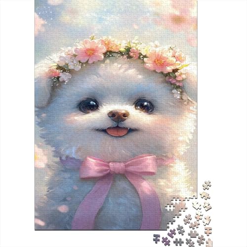 Lieblicher Hund Puzzle Puzzel 1000pcs Für Erwachsene Lernspiel Lernspiel Herausforderung Spielzeug 1000 Teile Für Erwachsene Und Kinder Ab 14 Jahren 1000pcs (75x50cm) von OFLAMIRUX