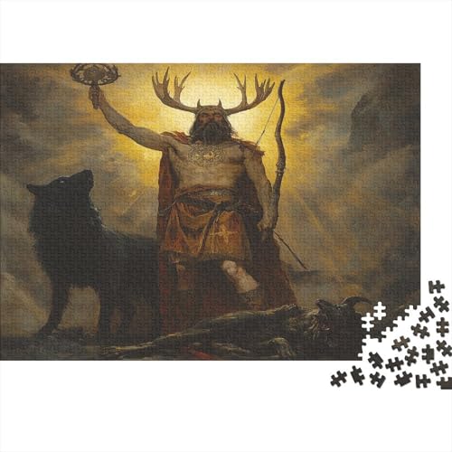 Nordische Mythologie Puzzle NORRON Puzzel 1000pcs Für Erwachsene Lernspiel Lernspiel Herausforderung Spielzeug 1000 Teile Für Erwachsene Und Kinder Ab 14 Jahren 1000pcs (75x50cm) von OFLAMIRUX