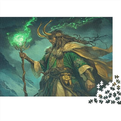 Nordische Mythologie Puzzles 1000 Teile Für Erwachsene Lernspiel Lernspiel Herausforderung Spielzeug NORRON 1000-teilige Für Erwachsene Und Kinder Ab 14 Jahren 1000pcs (75x50cm) von OFLAMIRUX