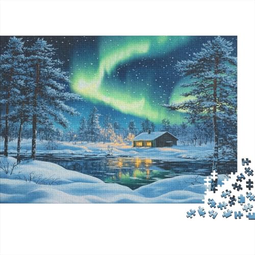 Nordlichter Puzzles1000 Teile, Puzzle Für Erwachsene, Geschicklichkeitsspiel Für Die Ganze Familie, Klassische Puzzle,Geburtstagsgeschenk Erwachsenen Puzzlespiel Puzzel 1000pcs (75x50cm) von OFLAMIRUX