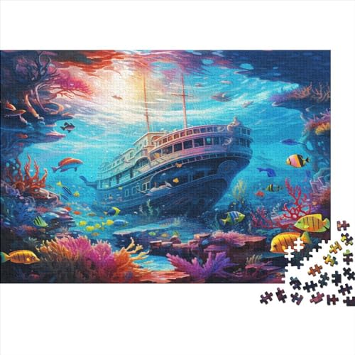 Seabed A School of Fische Puzzlespiel 1000 Teile Erwachsene -Puzzle 1000 Stück Spiel Puzzles Für Erwachsene Kinder Puzzle Erwachsenen Puzzlespiel Puzzel 1000pcs (75x50cm) von OFLAMIRUX