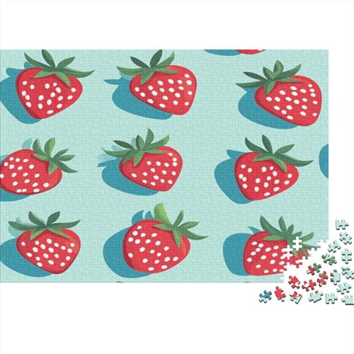 Süße Erdbeere Puzzle Erdbeeren Puzzel 1000pcs Für Erwachsene Lernspiel Lernspiel Herausforderung Spielzeug 1000 Teile Für Erwachsene Und Kinder Ab 14 Jahren 1000pcs (75x50cm) von OFLAMIRUX
