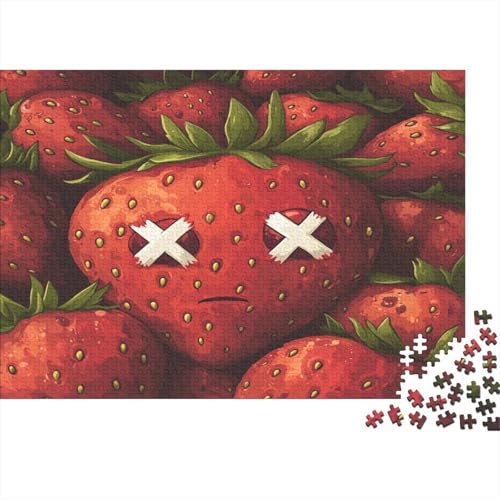 Süße Erdbeere Puzzle Erdbeeren Puzzel 1000pcs Für Erwachsene Lernspiel Lernspiel Herausforderung Spielzeug 1000 Teile Für Erwachsene Und Kinder Ab 14 Jahren 1000pcs (75x50cm) von OFLAMIRUX