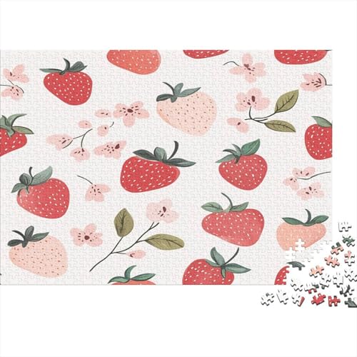 Süße Erdbeere Puzzles 1000 Teile Für Erwachsene Lernspiel Lernspiel Herausforderung Spielzeug Erdbeeren 1000-teilige Für Erwachsene Und Kinder Ab 14 Jahren 1000pcs (75x50cm) von OFLAMIRUX