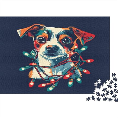 Weihnachtspuppe Puzzle Hund Puzzel 1000pcs Für Erwachsene Lernspiel Lernspiel Herausforderung Spielzeug 1000 Teile Für Erwachsene Und Kinder Ab 14 Jahren 1000pcs (75x50cm) von OFLAMIRUX