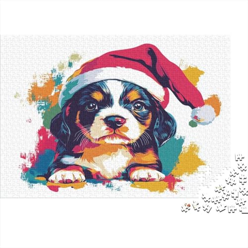 Weihnachtspuppe Puzzles 1000 Teile Für Erwachsene Lernspiel Lernspiel Herausforderung Spielzeug Hund 1000-teilige Für Erwachsene Und Kinder Ab 14 Jahren 1000pcs (75x50cm) von OFLAMIRUX