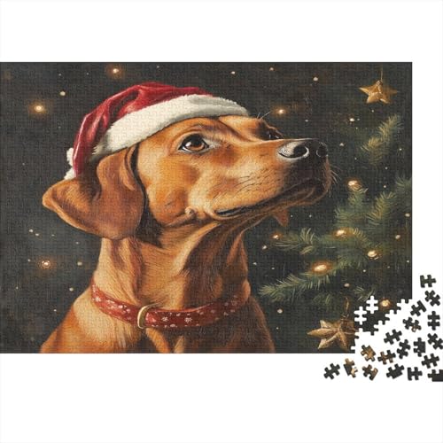 Weihnachtspuppe Puzzles 1000 Teile Für Erwachsene Lernspiel Lernspiel Herausforderung Spielzeug Hund 1000-teilige Für Erwachsene Und Kinder Ab 14 Jahren 1000pcs (75x50cm) von OFLAMIRUX