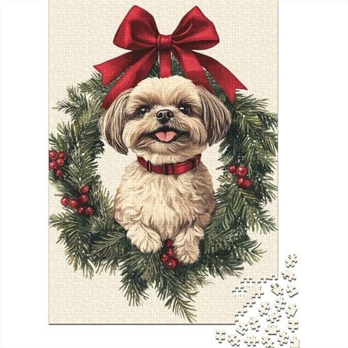 Weihnachtspuppe Puzzles 1000 Teile Für Erwachsene Lernspiel Lernspiel Herausforderung Spielzeug Hund Puzzel 1000pcs Für Erwachsene Und Kinder Ab 14 Jahren 1000pcs (75x50cm) von OFLAMIRUX