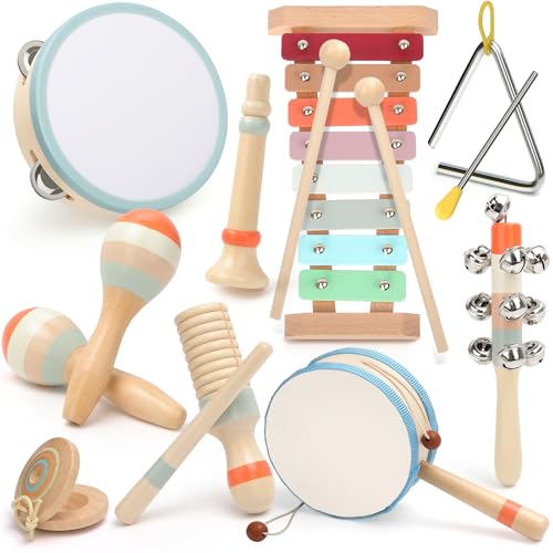Kleinkind-Musikinstrumente, Baby-Musikspielzeug für 1 Jahr altes Mädchen/Jungen, Geschenk, Vorschul-Lernen, Baby-Montessori, Holz-Musikspielzeug für Babys von 6–12–18 Monaten, Weihnachtsgeschenk, Kleinkind-Musikinstrumente, Baby-Musikspielzeug für 1 Jahr altes Mädchen/Jungen, Geschenk, Vorschul-Lernen, Baby-Montessori, Holz-Musikspielzeug für Babys von 6–12–18 Monaten, Weihnachtsgeschenk, von OFNMY