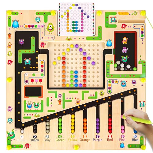 OFUN Magnetspiel Labyrinth ab 3 Jahre, Montessori Spielzeug Kinderspielzeug, Lernspiele Farben Nummern Lernen, Motorikspielzeug Magnet Spiel Wooden Toys Holzspielzeug für 3 4 5 6 Jahre OFUN Magnetspiel Labyrinth ab 3 Jahre, Montessori Spielzeug Kinderspielzeug, Lernspiele Farben Nummern Lernen, Motorikspielzeug Magnet Spiel Wooden Toys Holzspielzeug für 3 4 5 6 Jahre von OFUN