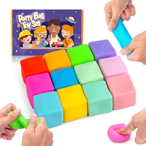 12 Stück Cubes Sensory Stress Bälle für Kinder, Farbwechsel Squishy Spielzeug, Fidget Toys Squeeze Balls für Erwachsene, weiche Anti Stress 12 Stück Cubes Sensory Stress Bälle für Kinder, Farbwechsel Squishy Spielzeug, Fidget Toys Squeeze Balls für Erwachsene, weiche Anti Stress von OGNI ORA