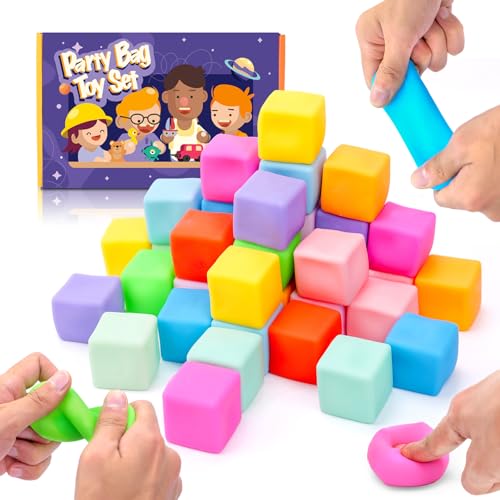 24 Stück Cubes Sensory Stress Bälle für Kinder, Farbwechsel Squishy Spielzeug, Fidget Toys Squeeze Balls für Erwachsene, weiche Anti Stress 24 Stück Cubes Sensory Stress Bälle für Kinder, Farbwechsel Squishy Spielzeug, Fidget Toys Squeeze Balls für Erwachsene, weiche Anti Stress von OGNI ORA