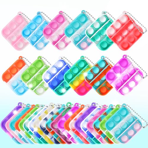 32 Stück Mini Silikon Schlüsselanhänger Toys, Mini Squeeze Pop Push It Fidget Toys, Spielzeug mit Schlüsselbund, Poppet Bubble Finger Toys Stress Reliever Anti-Angst für Kinder Erwachsene 32 Stück Mini Silikon Schlüsselanhänger Toys, Mini Squeeze Pop Push It Fidget Toys, Spielzeug mit Schlüsselbund, Poppet Bubble Finger Toys Stress Reliever Anti-Angst für Kinder Erwachsene von OGNI ORA