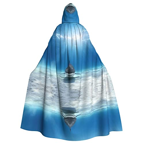 OGNOT Tiger Shark Unisex Kapuzenumhang, Länge mit Kapuze, Umhang, für Kostümparty, Festival, Event, Cosplay-Kostüme von OGNOT