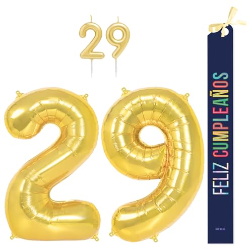 OH YEAH Geburtstagsdekorationsset, goldfarben, 100 cm + Kerzen + Band zum Geburtstag – Party 18 20 30 40 50 60 70 80 90 Jahre – Mann und Frau – geeignet für Helio OH YEAH Geburtstagsdekorationsset, goldfarben, 100 cm + Kerzen + Band zum Geburtstag – Party 18 20 30 40 50 60 70 80 90 Jahre – Mann und Frau – geeignet für Helio von OH YEAH