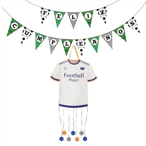 OH YEAH Piñata Kindergeburtstag Fußball mit Girlande - Große Geburtstags-Piñata - Kinderparty Dekoration - Wimpelkette Fußball - Piñata Fußball 48 x 50 cm - Einfache Montage OH YEAH Piñata Kindergeburtstag Fußball mit Girlande - Große Geburtstags-Piñata - Kinderparty Dekoration - Wimpelkette Fußball - Piñata Fußball 48 x 50 cm - Einfache Montage von OH YEAH