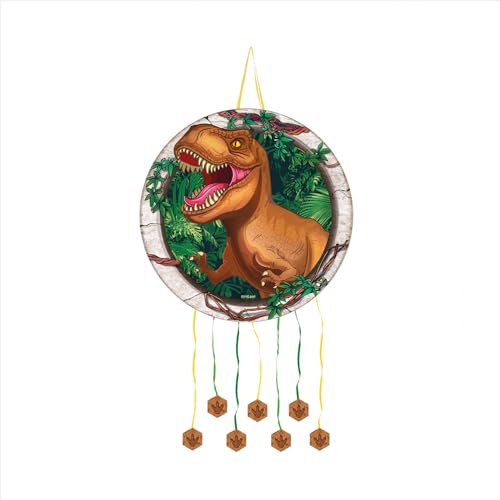 OHYEAH - Dinosaurier-Pinata Rex Geburtstag groß - Dekoration für Kinderpartys Jungen und Mädchen, große Pinata zum Befüllen mit Spielzeug und Süßigkeiten, 1 Stück Pinata aus Karton, Ø 47 cm, von OH YEAH