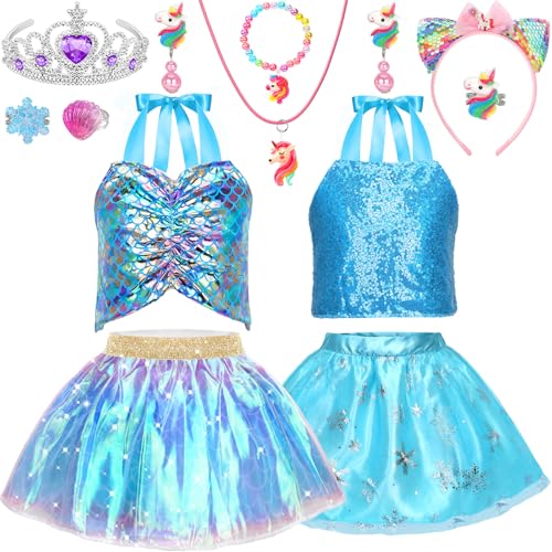 OHARLOBE Prinzessinnenkleid für Mädchen von 4 bis 6, 15 Prinzessinnenkleider und Kostüm für Mädchen von 3 bis 6 Jahren, Meerjungfrauen-Prinzessin-Spielzeug mit Zubehör, Spielzeug für kleine Mädchen OHARLOBE Prinzessinnenkleid für Mädchen von 4 bis 6, 15 Prinzessinnenkleider und Kostüm für Mädchen von 3 bis 6 Jahren, Meerjungfrauen-Prinzessin-Spielzeug mit Zubehör, Spielzeug für kleine Mädchen von OHARLOBE