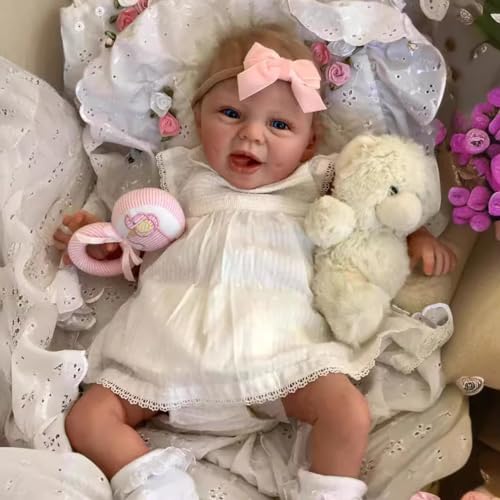 OHIJGN Reborn Baby Dolls 22 Inch Lifelike Baby Doll Cute Girl Soft Body Realistic Newborn Reborn Babies Looks Like a Real Baby Handmade Dolls for Children's Gifts von OHIJGN
