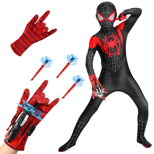 OHLINEA Karneval Kostüm Kinder mit Launcher Handschuh, Halloween Kostüm für Kinder, Halloween Cosplay Kostüme für Jungen Mädchen (Schwarz, M (120–130CM)) OHLINEA Karneval Kostüm Kinder mit Launcher Handschuh, Halloween Kostüm für Kinder, Halloween Cosplay Kostüme für Jungen Mädchen (Schwarz, M (120–130CM)) von OHLINEA