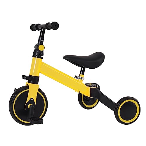 Laufrad für Kinder, Dreirad 3-in-1 für Kleinkinder mit Lenkgriff, Dreirad für Kinder, Dreirad mit Pedalen, umbaubar mit 3 EVA-Rädern (rot) von OHMG